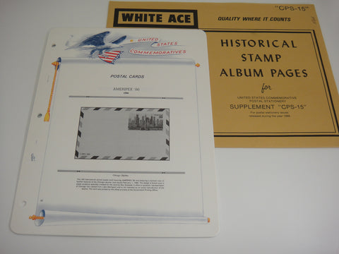 White Ace 1986 Commemorative Postal Stationery Supplement United States CPS-15