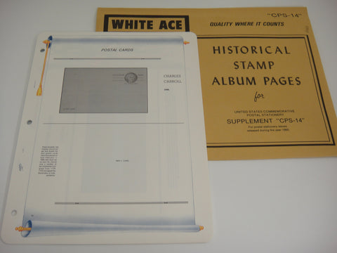 White Ace 1985 Commemorative Postal Stationery Supplement United States CPS-14