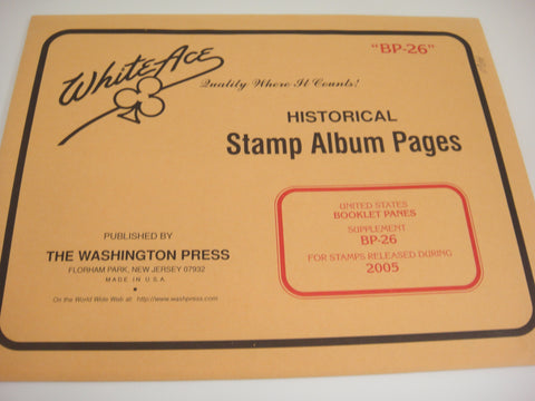 White Ace 2005 Booklet Panes Album Supplement United States BP-26 NOS