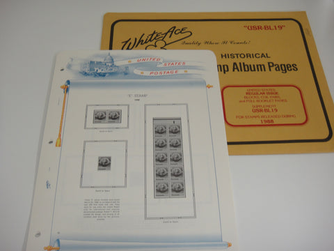 White Ace 1988 US Regular Issue Blocks Coil Pairs Full Booklet Panes Supplement USR-BL19