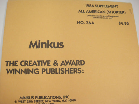 Minkus 1986 All American (Shorter) Stamp Supplement 36A United States