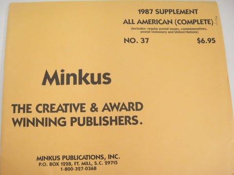 Minkus 1987 All American (Complete) Stamp Supplement 37 United States