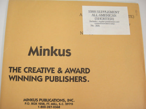Minkus 1988 All American (Shorter) Stamp Supplement 38A United States
