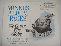 Minkus 1994 All American UN Part 3 Stamp Album Supplement United Nations