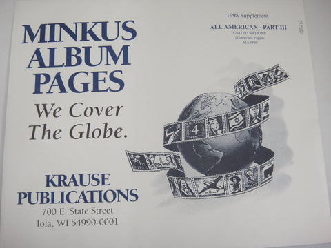 Minkus 1998 All American Part 3 Supplement United Nations Corrected Pages MA398C