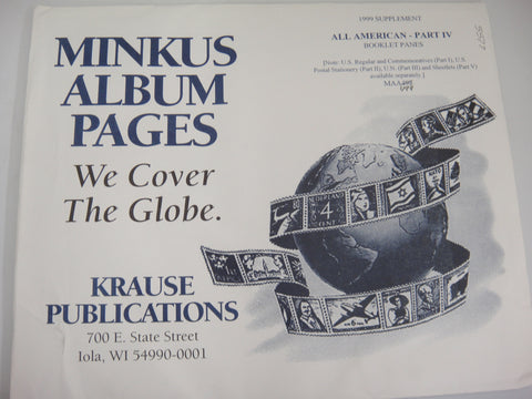 Minkus 1999 All American Part 4 Booklet Panes Supplement MUBK99