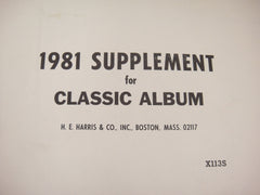 Harris 1981 Classic Stamp Album Supplement United States X113S NOS
