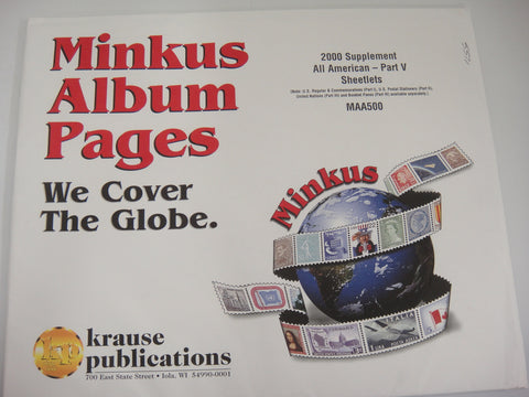 Minkus 2000 All American Part 5 Sheetlets Supplement MAA500
