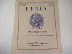 Minkus 1960 Italy Stamp Album Supplement 2 New Old Stock Paper Toned