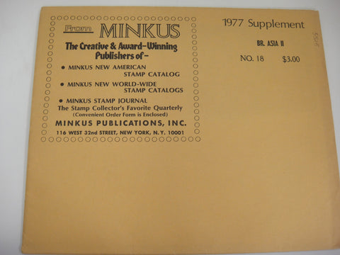 Minkus 1977 British Asia II  Stamp Album Supplement 18 New Old Stock
