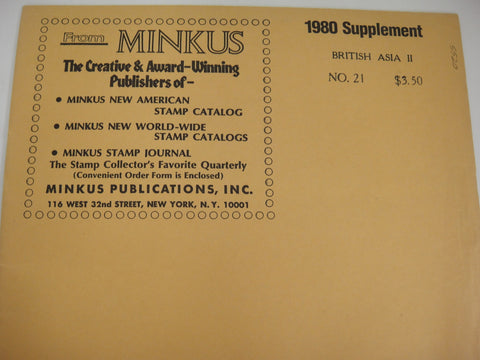 Minkus 1980 British Asia II Stamp Album Supplement 21