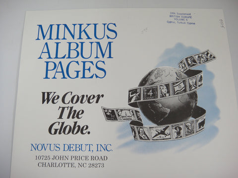 Minkus 1996 British Europe Volume 5 Stamp Supplement Cyprus NOS