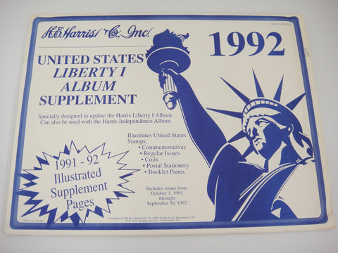 Harris 1992 Liberty I Album Supplement United States X108-92 New Old Stock