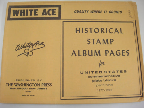 White Ace 1977-1978 US Commemorative Plate Blocks Part 9 New Old Stock