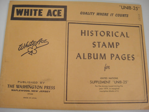 White Ace 1979 Inscription Blocks of 4 Album Supplement United Nations UNIB-25