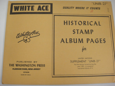 White Ace 1981 Inscription Blocks Album Supplement United Nations UNIB-27