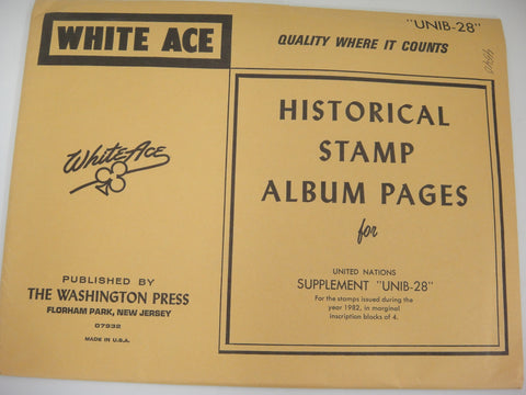 White Ace 1982 United Nations Inscription Blocks of 4 Album Supplement UNIB-28