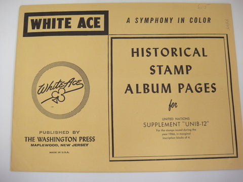 White Ace 1966 Inscription Blocks of 4 Album Supplement United Nations UNIB-12