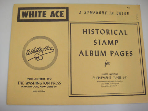 White Ace 1968 Inscription Blocks of 4 Album Supplement United Nations UNIB-14