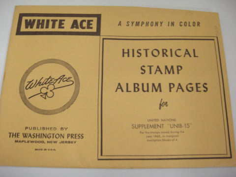 White Ace 1969 Inscription Blocks of 4 Album Supplement United Nations UNIB-15 NOS