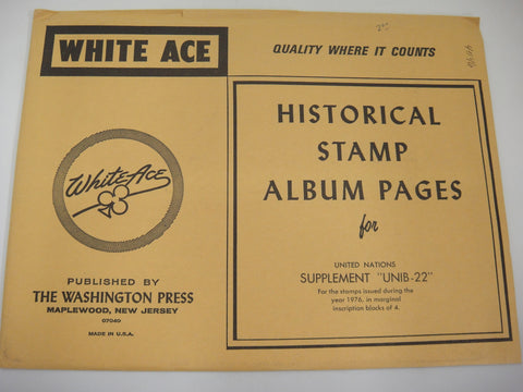 White Ace 1976 United Nations Inscription Blocks of 4 Album Supplement UNIB-22 NOS