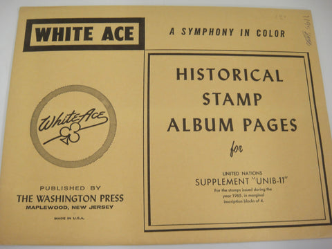 White Ace 1965 United Nations Inscription Blocks of 4 Supplement 1965 UNIB-11 NOS