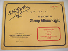White Ace 1988 United Nations Singles Stamp Supplement UN-36 New Old Stock