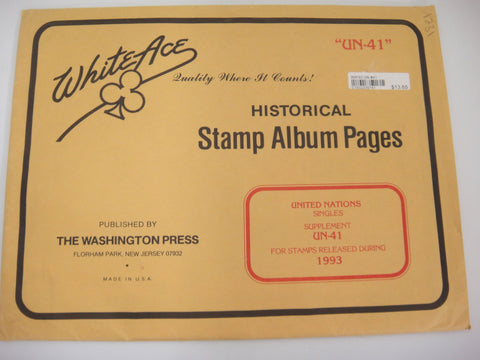 White Ace 1993 United Nations Singles Stamp Supplement UN-41 New Old Stock