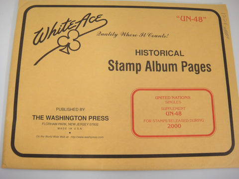 White Ace 2000 United Nations Singles Stamp Supplement UN-48 New Old Stock