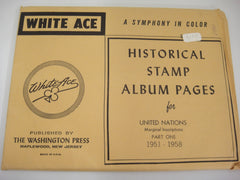 White Ace 1951-58 United Nations Marginal Inscription Blocks Supplement Part 1 NOS