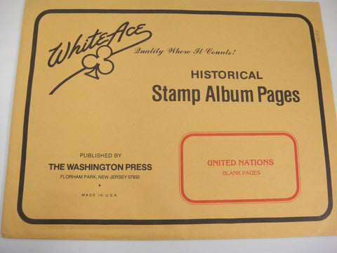 White Ace 10 Blank United Nations Supplement Pages NOS