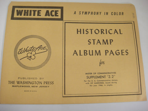 White Ace 1966 Mister Zip Commemoratives Supplement Z-2 NOS