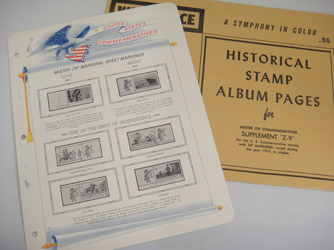 White Ace 1973 Mister Zip Commemorative Singles Supplement Z-9 NOS