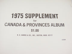 Harris Stamp Album Supplement Canada and Provinces 1975 X160K New Old Stock
