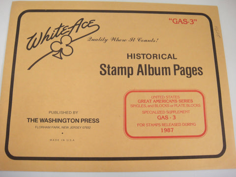 White Ace 1987 Great American Series Supplement United States GAS-3
