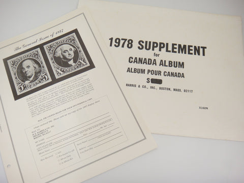 Harris 1978 Stamp Album Supplement Canada and Provinces X160N New Old Stock