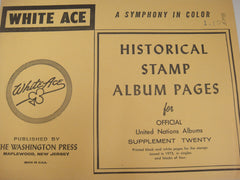 White Ace 1973 Official United Nations Singles & Blocks of Four Supplement 20 NOS