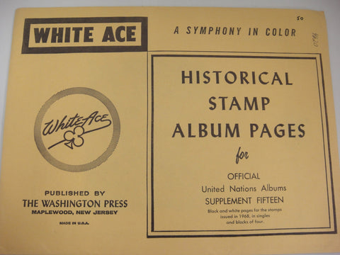 White Ace 1968 United Nations Official Singles & Blocks of Four Album Supplement 15 NOS