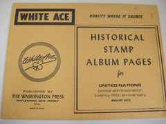 White Ace United Nations Postal Administration 25th Anniversary Miniature Sheets