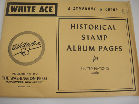 White Ace Singles Stamp Album Supplement United Nations 1951-1966 Part 1