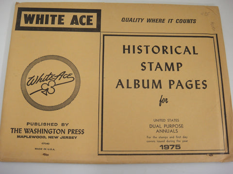 White Ace 1975 Dual Purpose Annuals Supplement Stamps & FDCs United States