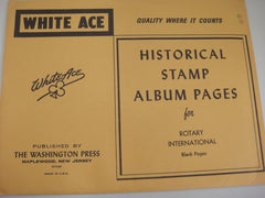 White Ace Rotary International Stamps 10 Blank Pages NOS