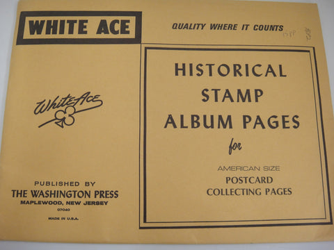 White Ace 15 Blank Postcard Collecting Pages American Size NOS