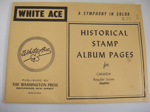 White Ace Canada Regular Issues Simplified Stamp Album 1851-1968 NOS