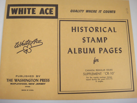 White Ace Canada 1975-1977 Regular Issues Stamp Album Supplement CR-10