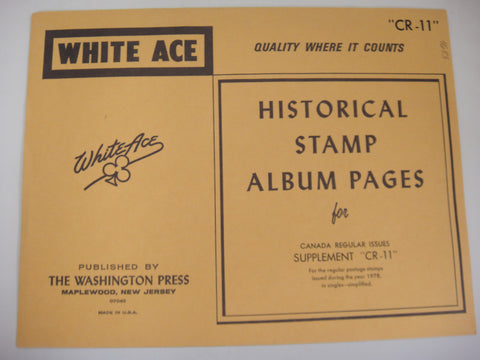 White Ace Canada 1978 Regular Issues Stamp Album Simplified Supplement CR-11