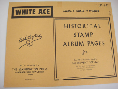 White Ace Canada 1983 Regular Issues Stamp Album Simplified Supplement CR-14