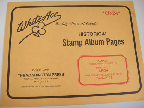 White Ace Canada 1996-1998 Regular Issues Simplified Stamp Album Supplement CR-24