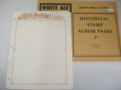White Ace 12 Blank Topical Supplement Pages Scouts On Stamps United States