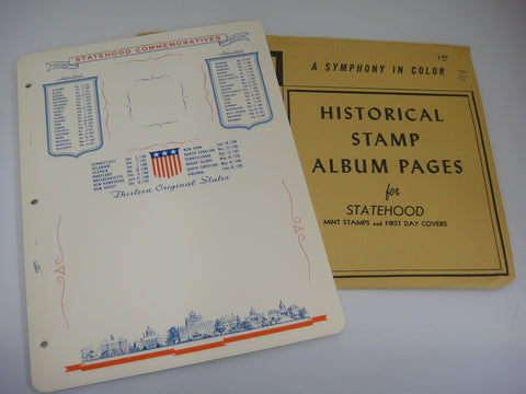 White Ace 20 Blank Topical Border Pages Statehood On Stamps NOS